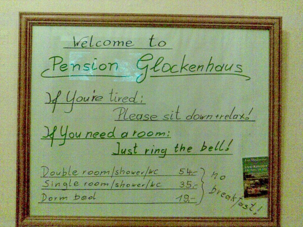 la fantastica pensione- ostello Glockenhaus attualemnte chiusala fantastica pensione- ostello Glockenhaus attualemnte chiusa