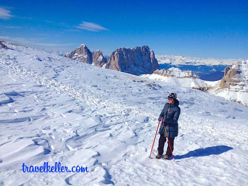 Il Sassolungo, Piz Selva e Piz Ciavazes dal Sas Pordoi, nei pressi del rifugio Maria (Balcone delle Dolomiti)