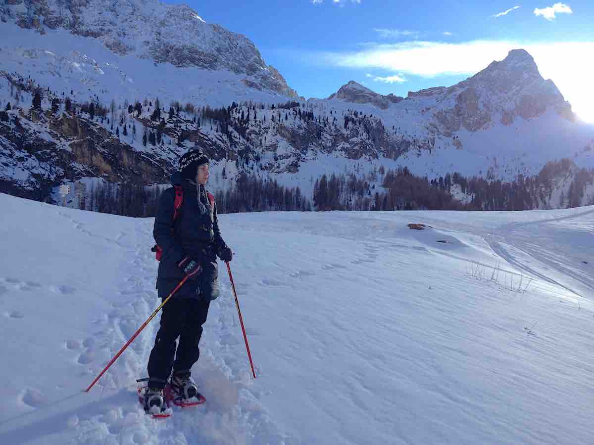 in Val Contrin, val di Fassa, con le ciaspole