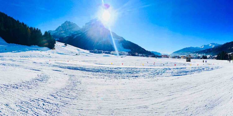 Il tracciato della Marcialonga Ski a Pozza di Fassa, località Fraines